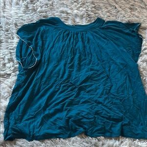Apt. 9 Green and Blue Short Sleeve Relaxed Blouse